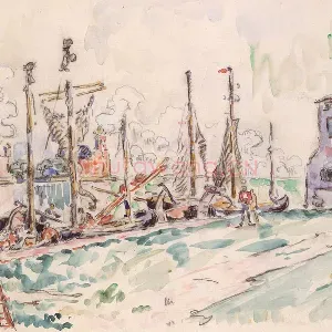 新印象派“西涅克”水彩风景画《威尼斯》