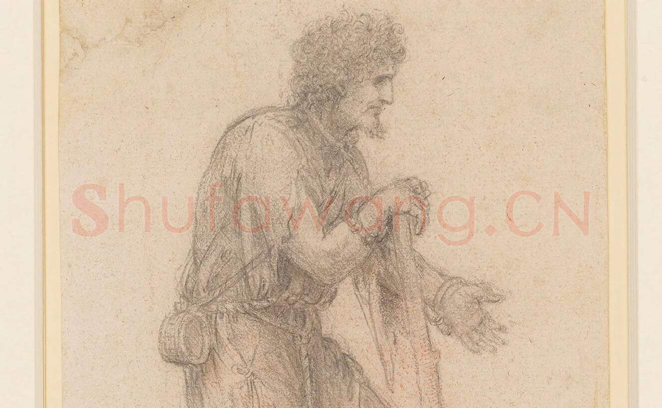 达·芬奇素描人物《对一个乞丐的衣着研究》_02