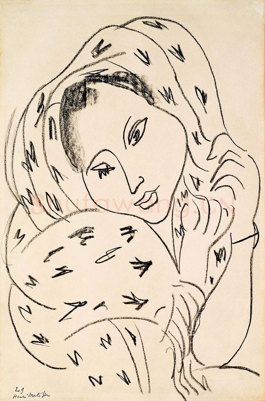 马蒂斯作品《披肩的女孩》