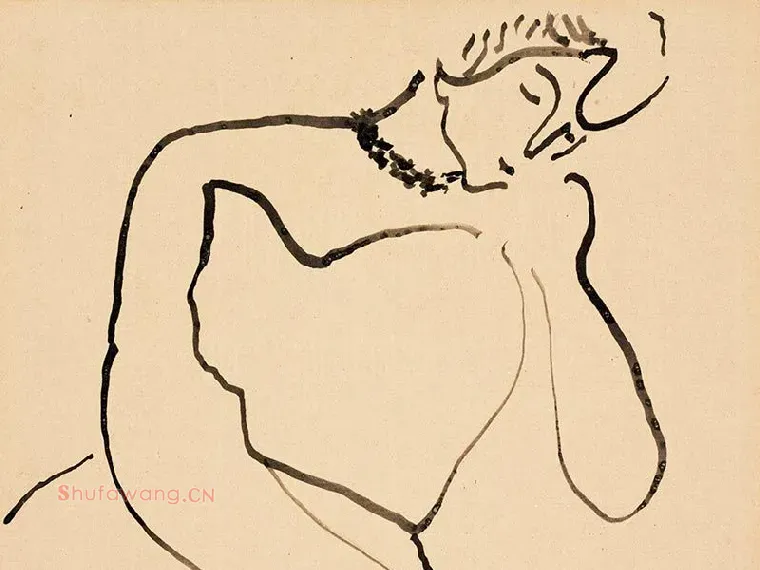 马蒂斯作品《俯身的女人》