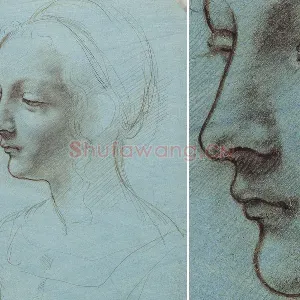 达·芬奇素描人物头像《女子侧面肖像》