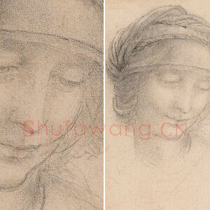达芬奇素描头像作品《圣安妮肖像》